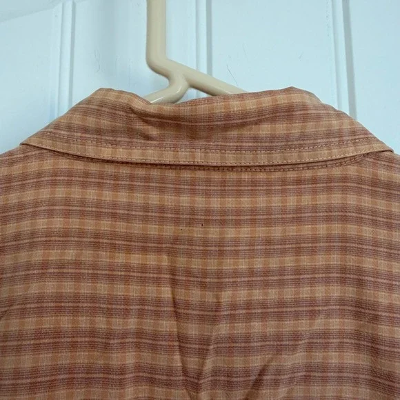 Tommy Bahama Orange Plaid Silk Long Sleeve Button Down Men's Large - Picture 5 of 5
